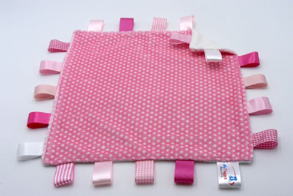 Pink taggie blanket hot sale